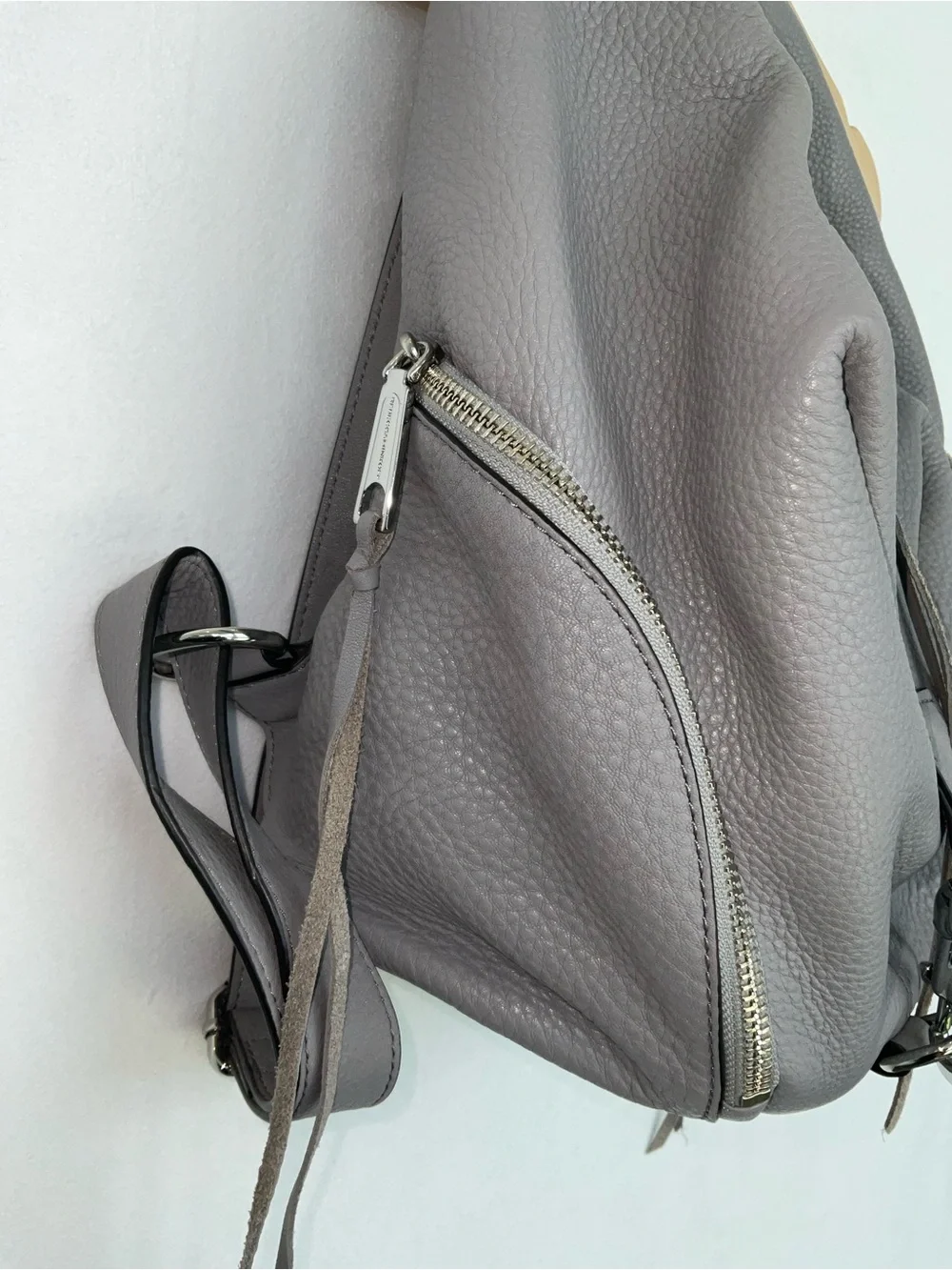 Rebecca Minkoff Gray Julian Pebbled Leather Backpack